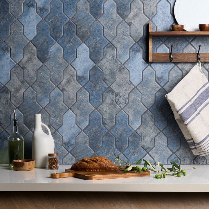 Lux Tile Parma Cruz Denim Blue 5x8 Terracotta Look Matte Porcelain Tile