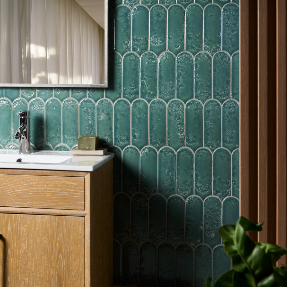 Corali Jade Green 3x9 Textured Glossy Ceramic Tile - Lux Tile
