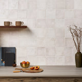 Navari White 5x5 Textured Matte Ceramic Tile - Tilebar
