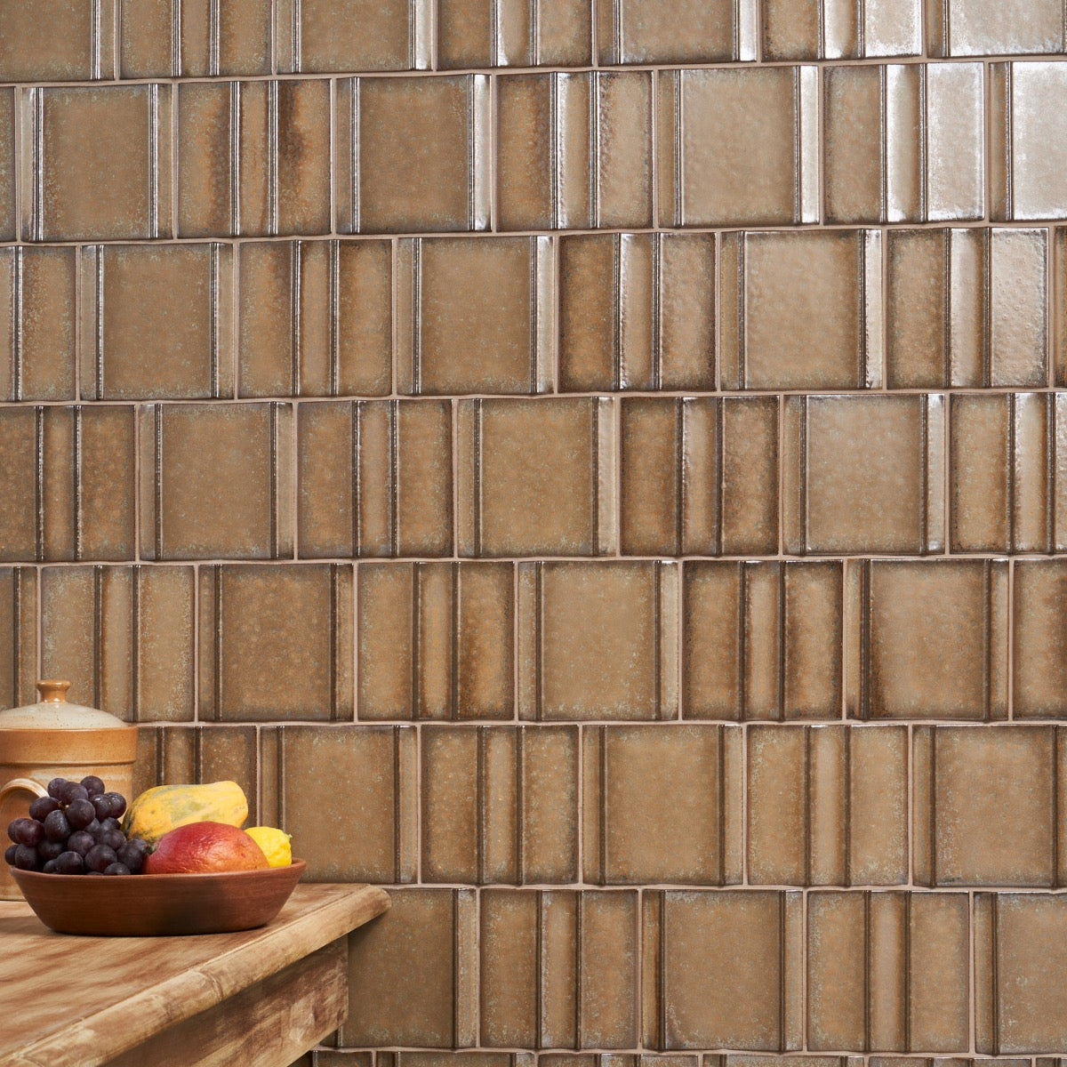 Kinro Golden Brown 6x6 3D Matte Porcelain Tile by Lux Tile