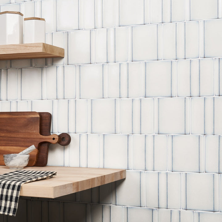 Kinro Snow White 6x6 3D Polished Porcelain Tile - Lux Tile