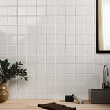 Morocco Blanco White 4x4 Glossy Porcelain Tile - Lux Tile