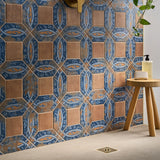 Morocco Medina Multicolor 4x8 Picket and Terracotta 4x4 Square Matte Porcelain Tile