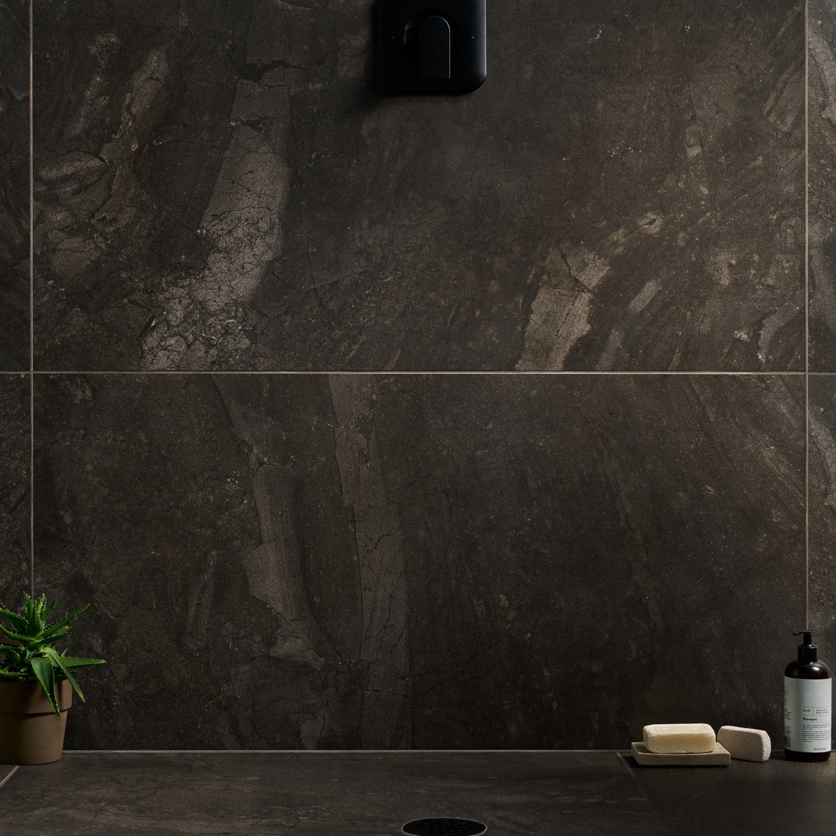 Santo Charcoal Black 24x48 Matte Porcelain Tile - Lux Tile