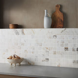 Tilebar Calacatta Macchia White Gold 2x2 Matte Porcelain Mosaic Tile