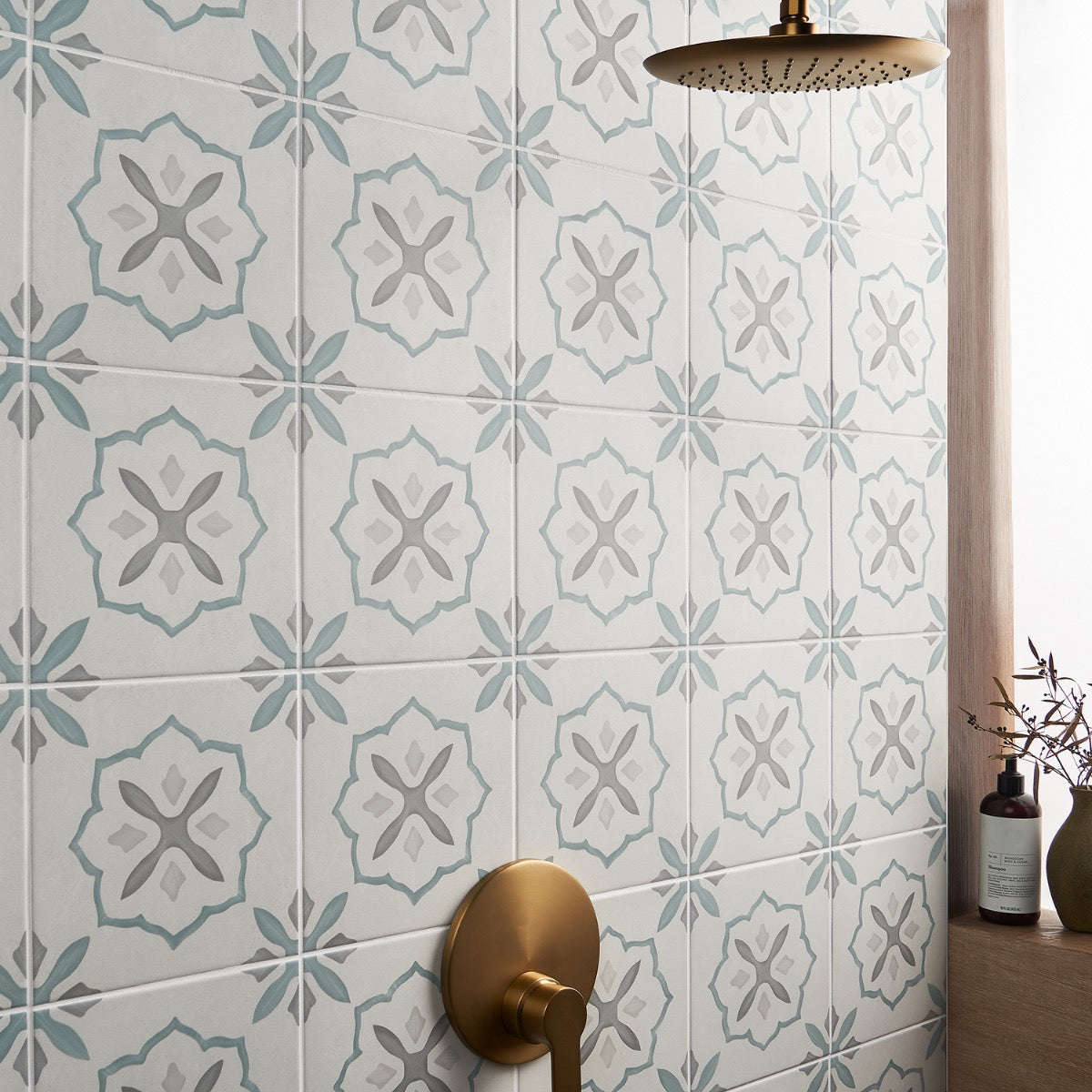 Lapaz Stella Blue 9x9 Matte Porcelain Tile - Mediterranean Encaustic Look