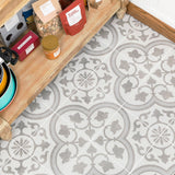 Cascais Silver Ornate 9x9 Matte Porcelain Tile - Lux Tile