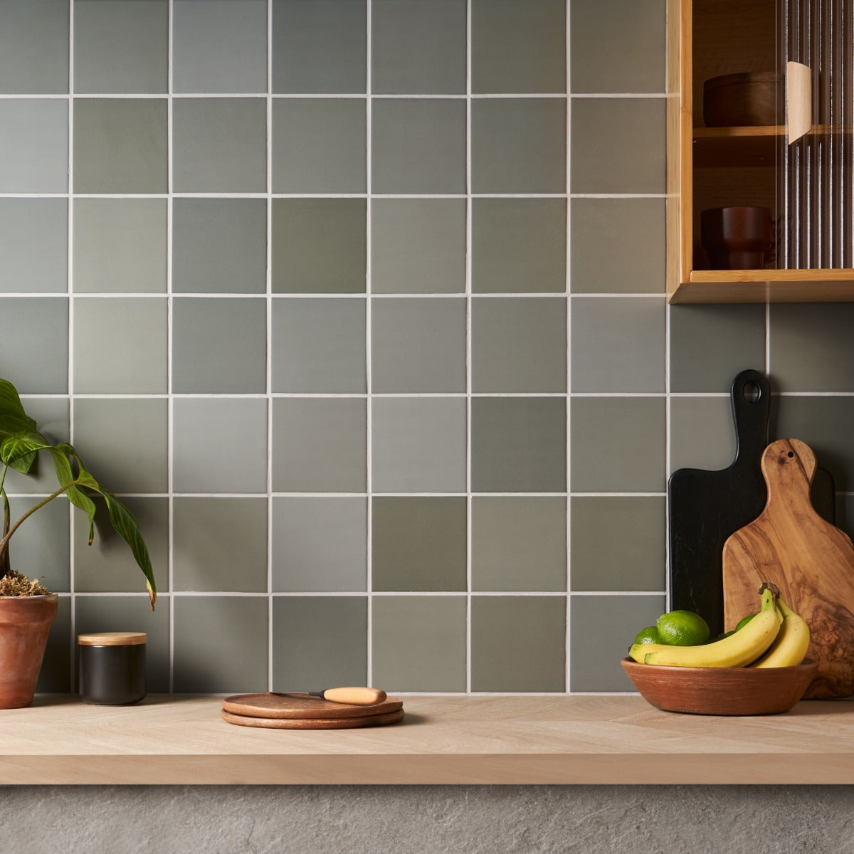 Born Sage Green 5x5 Matte Porcelain Tile - Lux Tile