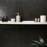 Rethink Leather Black 24x24 Matte Porcelain Tile by Lux Tile