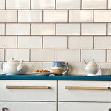 Vector Hueso White 4x8 Polished Ceramic Subway Tile - Lux Tile