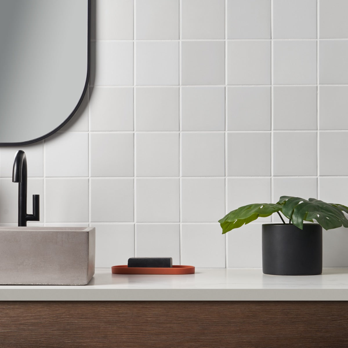 Born White 5x5 Matte Porcelain Tile - Lux Tile