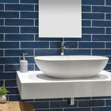 Marine Blue Ceramic Subway Tile - 3x12 Matte Finish