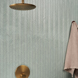 Kai Mint Green 1x2" Herringbone Glossy Porcelain Mosaic Tile