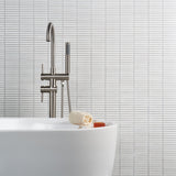 Kai Snow White 1x4" Tri-Stacked Glossy Porcelain Mosaic Tile
