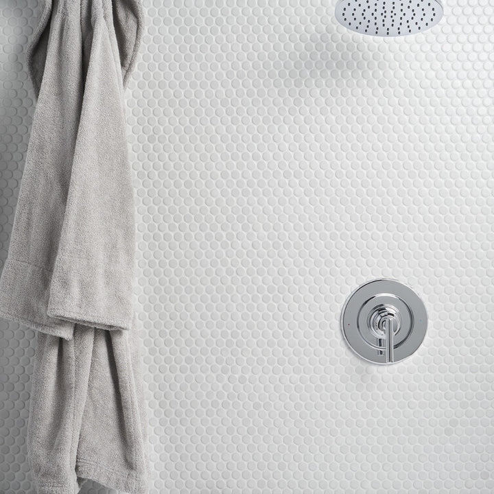 Eden White Penny Round Matte Porcelain Mosaic Tile for Bathrooms and Backsplashes