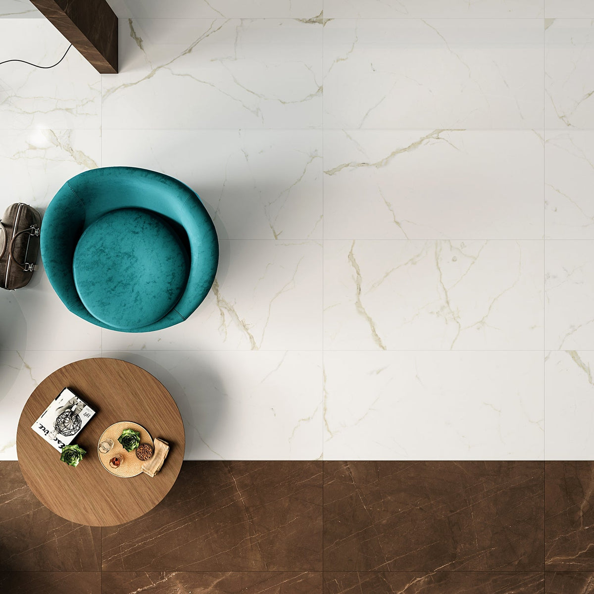 TileBarXL Marmi Slim White Calacatta 60x120 Polished Porcelain Slab