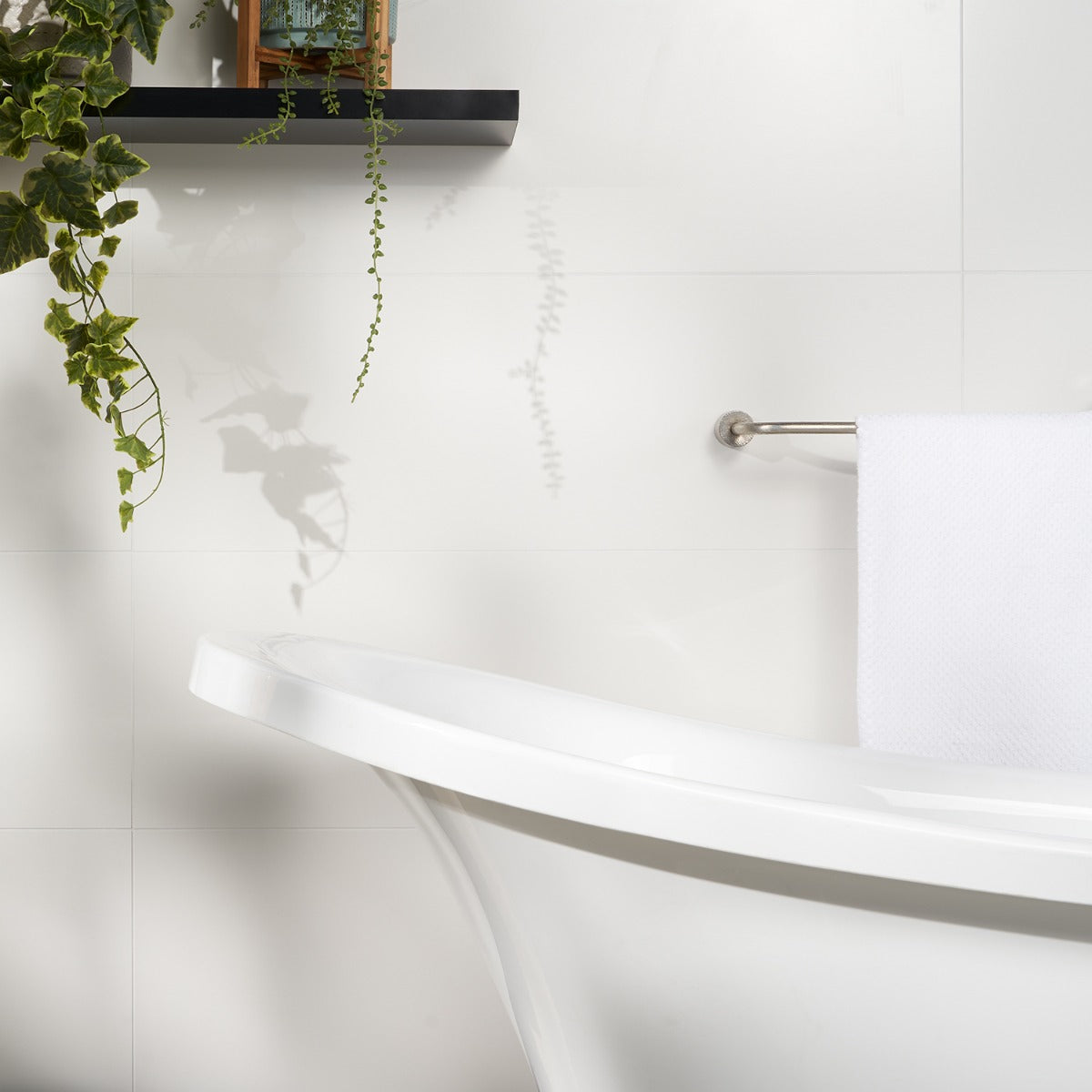 Lux Tile Reverb White 12x36 Matte Ceramic Wall Tile