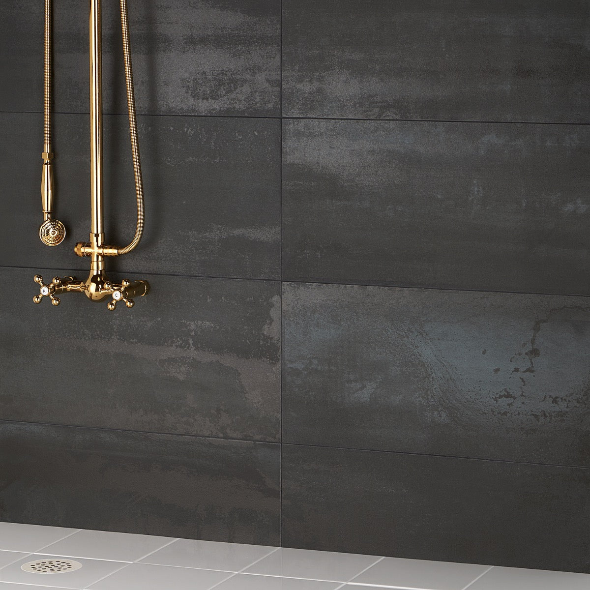 Hewlett Black Matte Porcelain Tile 12x24 - Lux Tile