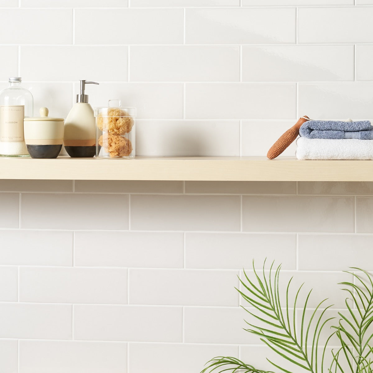 Lux Tile Monumental Mist White 4x12 Polished Porcelain Subway Tile
