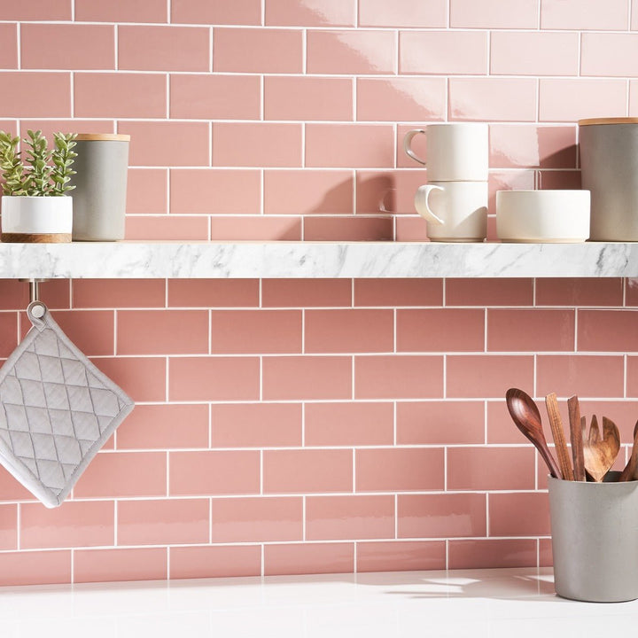 Park Hill Pink 3x6 Polished Porcelain Subway Tile for Walls