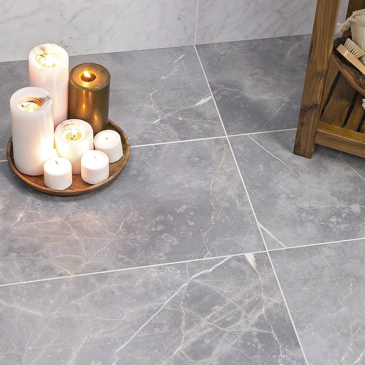 Lux Tile Marble Tech Grigio Imperiale Gray 12x24 Matte Porcelain Tile