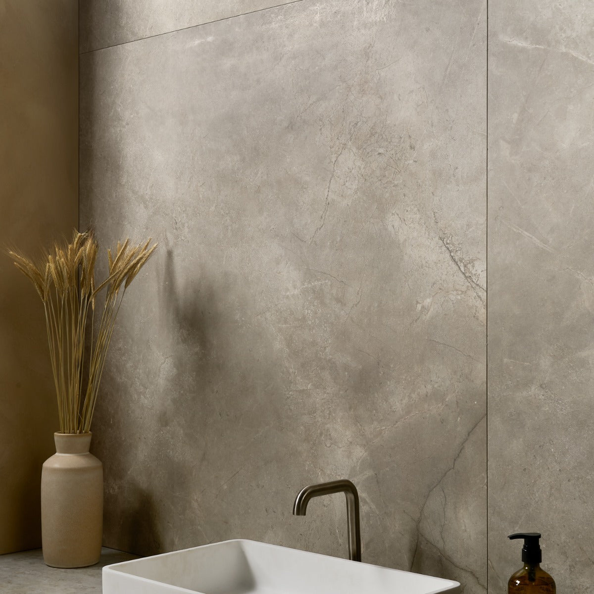 Autograph Grand Grigio Gray 48x48 Marble Look Satin Porcelain Tile
