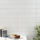 Stacy Garcia ArtBlock Fluted Bianco 4x16 Glossy Porcelain Tile