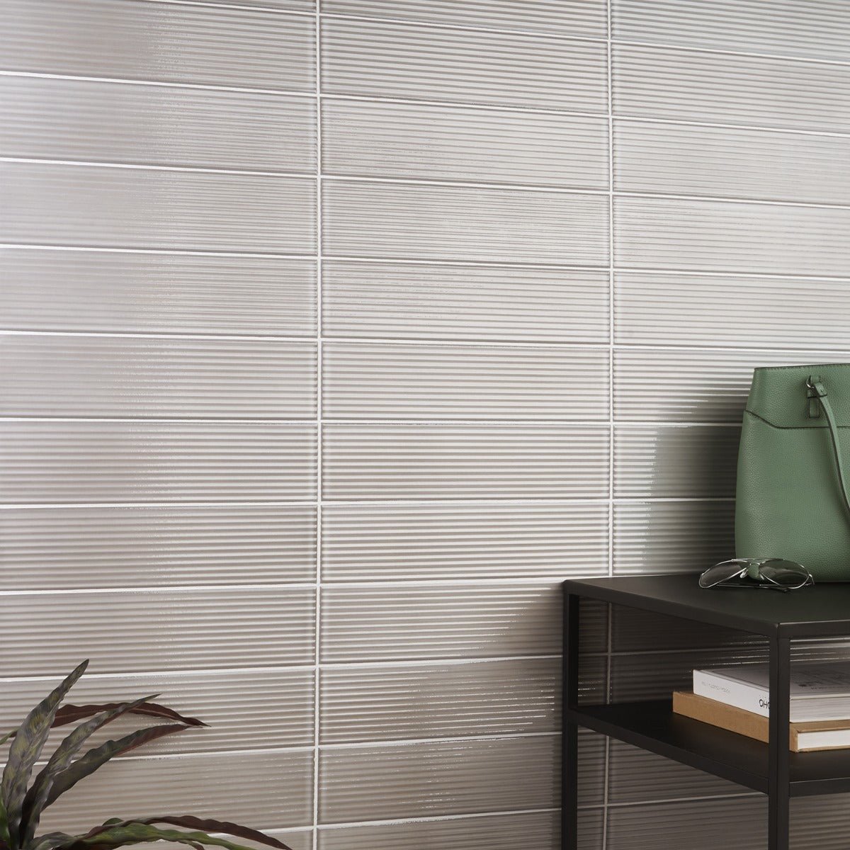 Stacy Garcia Fluted Grigio 4x16 Glossy Porcelain Tile