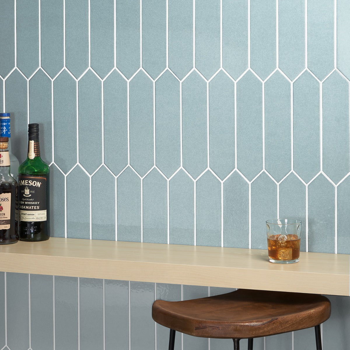 Tehama Crackled Blue 3x12 Ceramic Tile - Lux Tile