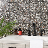 Lux Tile Chips Macro Nero Black 8x8 Matte Porcelain Tile