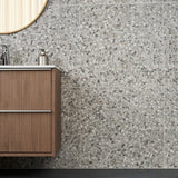 Kobe Flakes Smoke Gray 24x24 Terrazzo Look Matte Porcelain Tile - Lux Tile