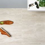 Basic Travertine Beige & Cream 12x24 Matte Porcelain Tile - Lux Tile