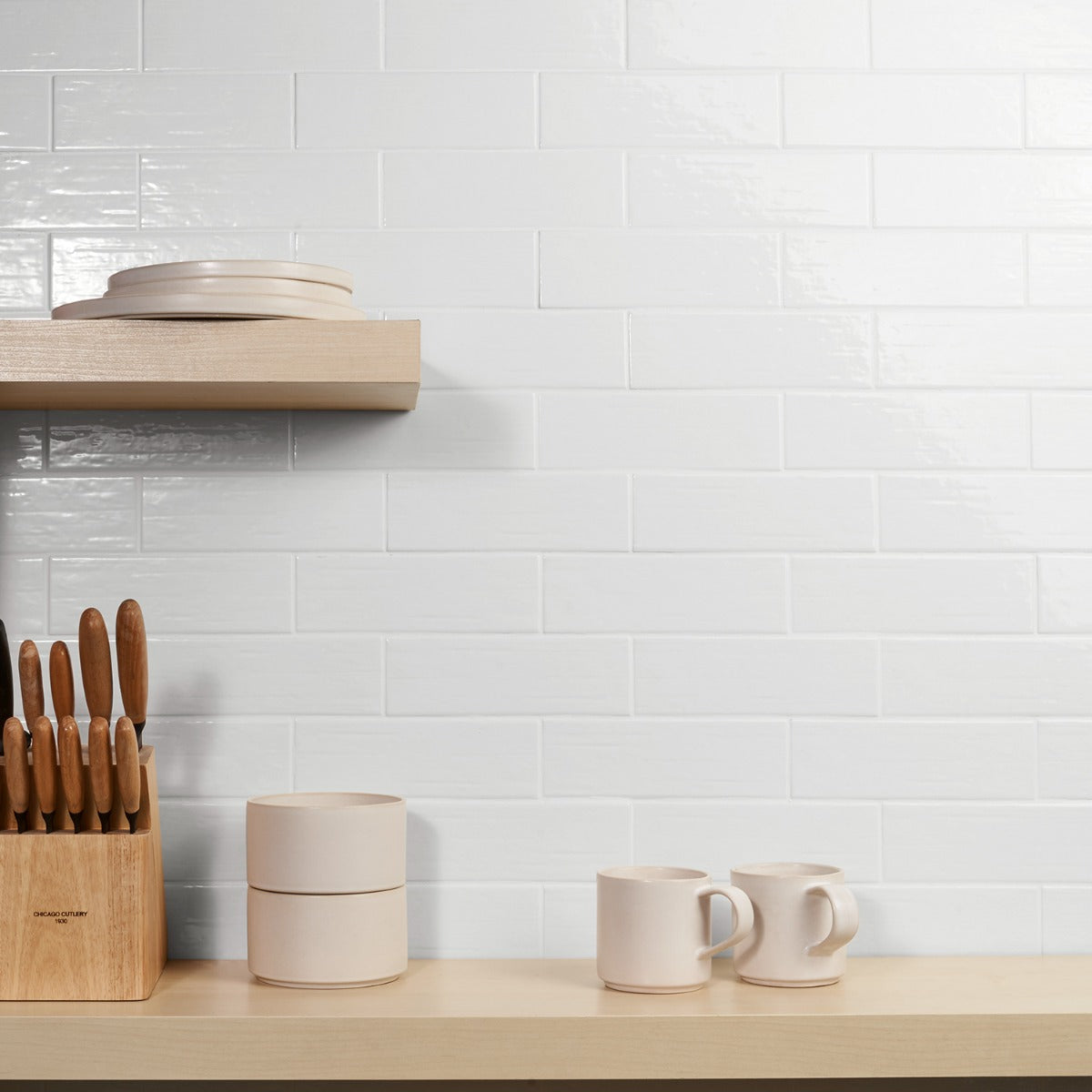 Kiln White 3x9 Polished Porcelain Subway Tile - Lux Tile