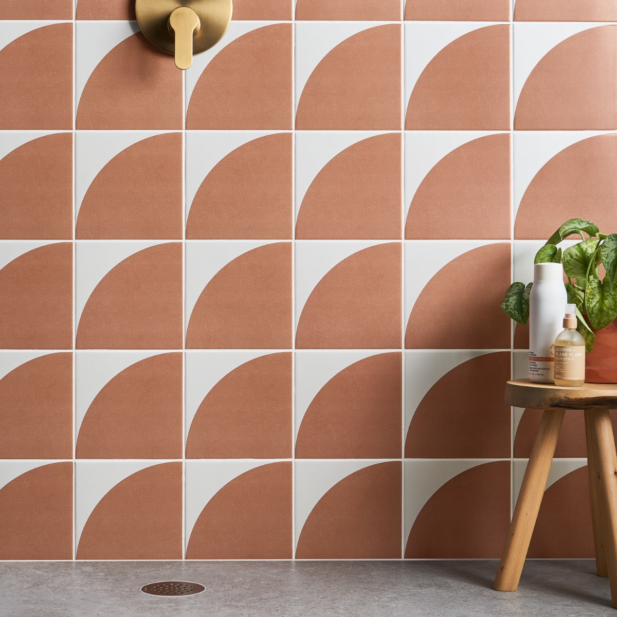 Stacy Garcia Maddox Deco Terracotta 8x8 Matte Porcelain Tile
