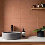 Stacy Garcia Maddox Terracotta Matte Ceramic Subway Tile 4x8