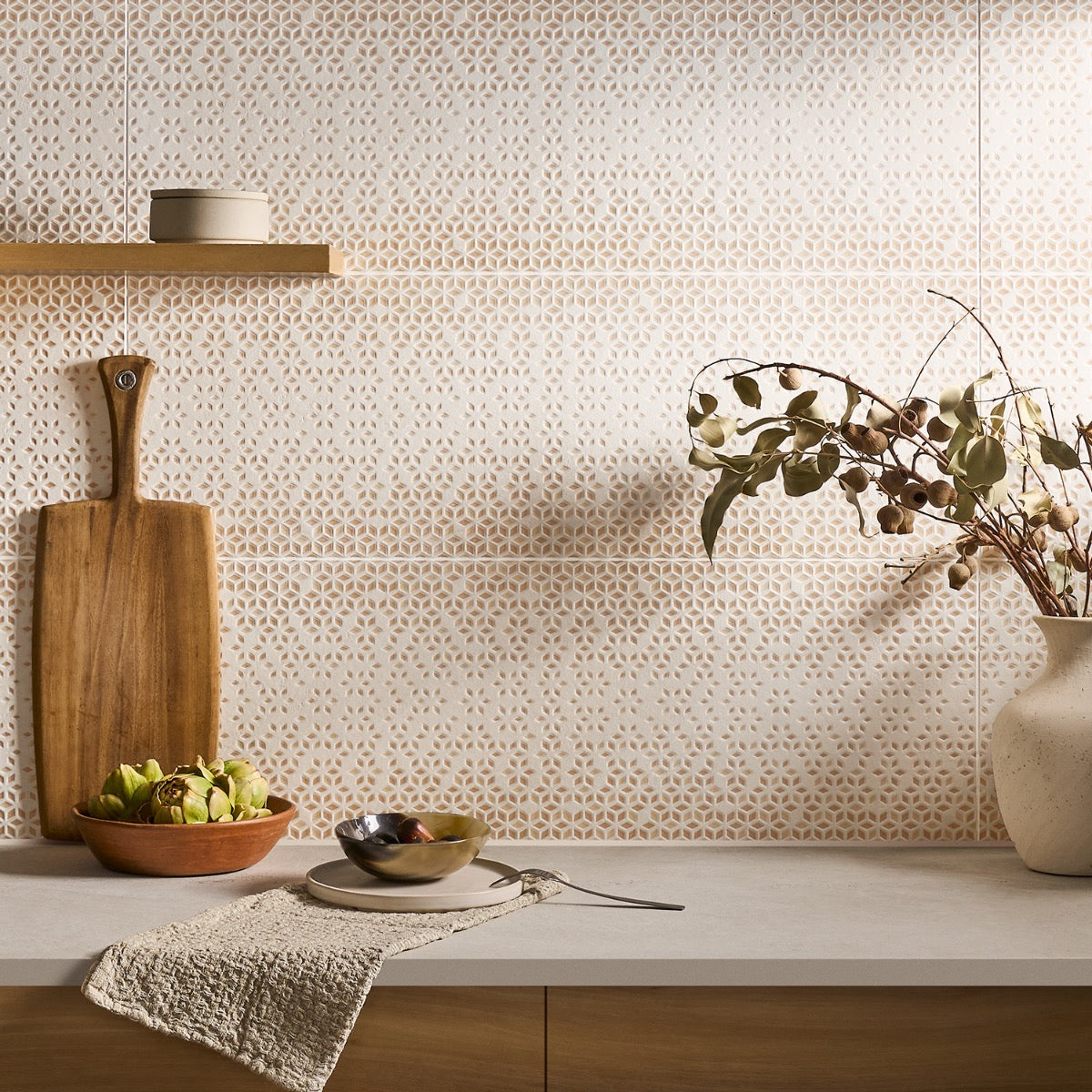 Terramay Flower Terracotta 12x36 Textured Mixed Finish Ceramic Tile