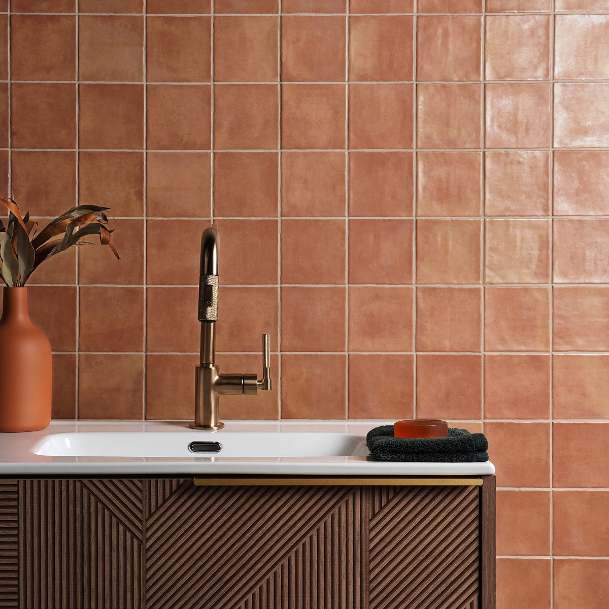 Paula Purroy Talia Terracotta 5x5 Matte Ceramic Tile - Lux Tile