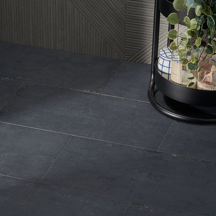 Lux Tile Portrait Black Matte Porcelain Tile 12x24