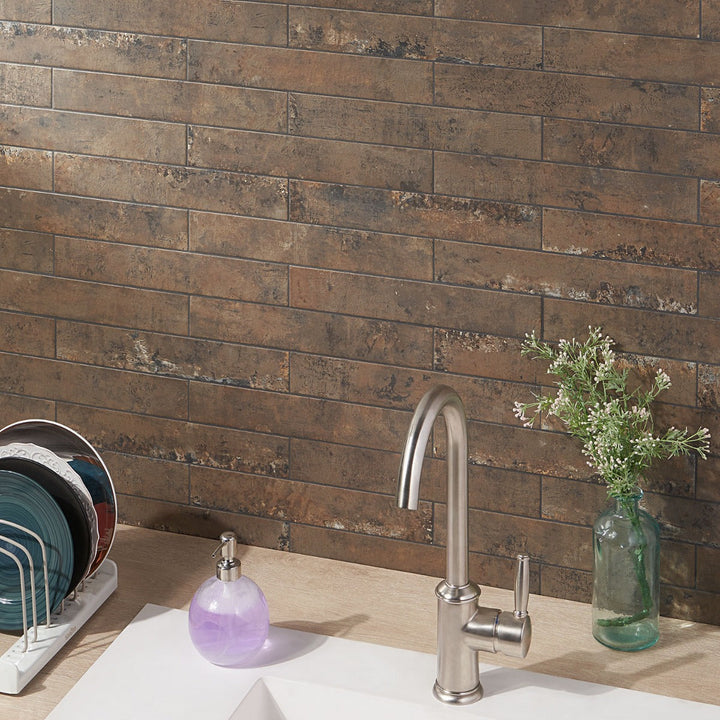 Lux Tile Portrait Copper 2x14 Matte Porcelain Subway Tile