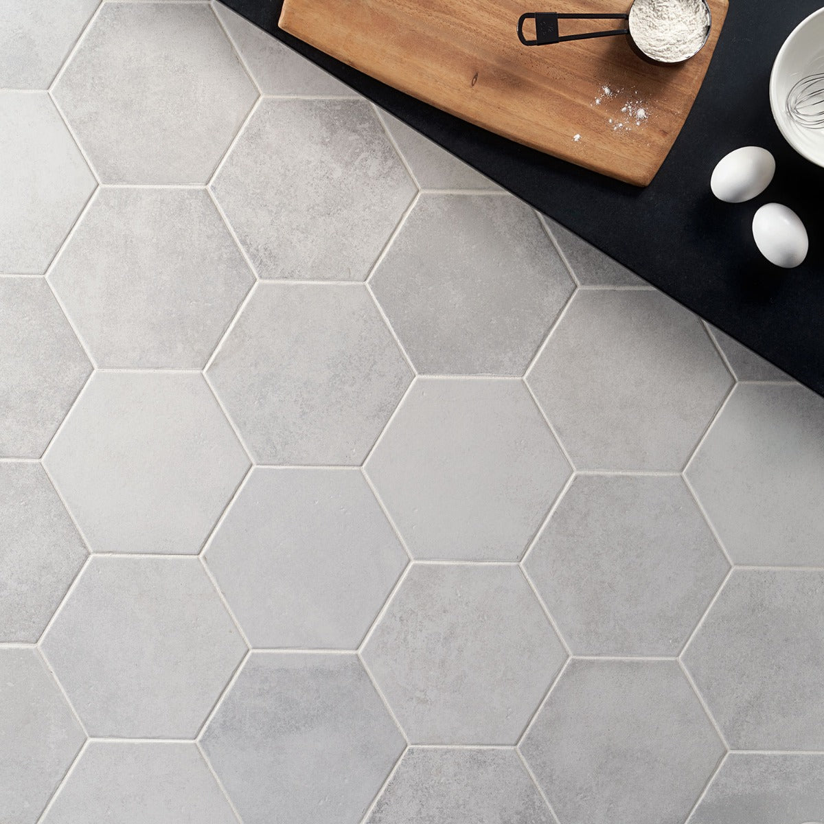 Lux Tile Terra Pompeii Blanco 8" Hexagon Matte Porcelain Tile