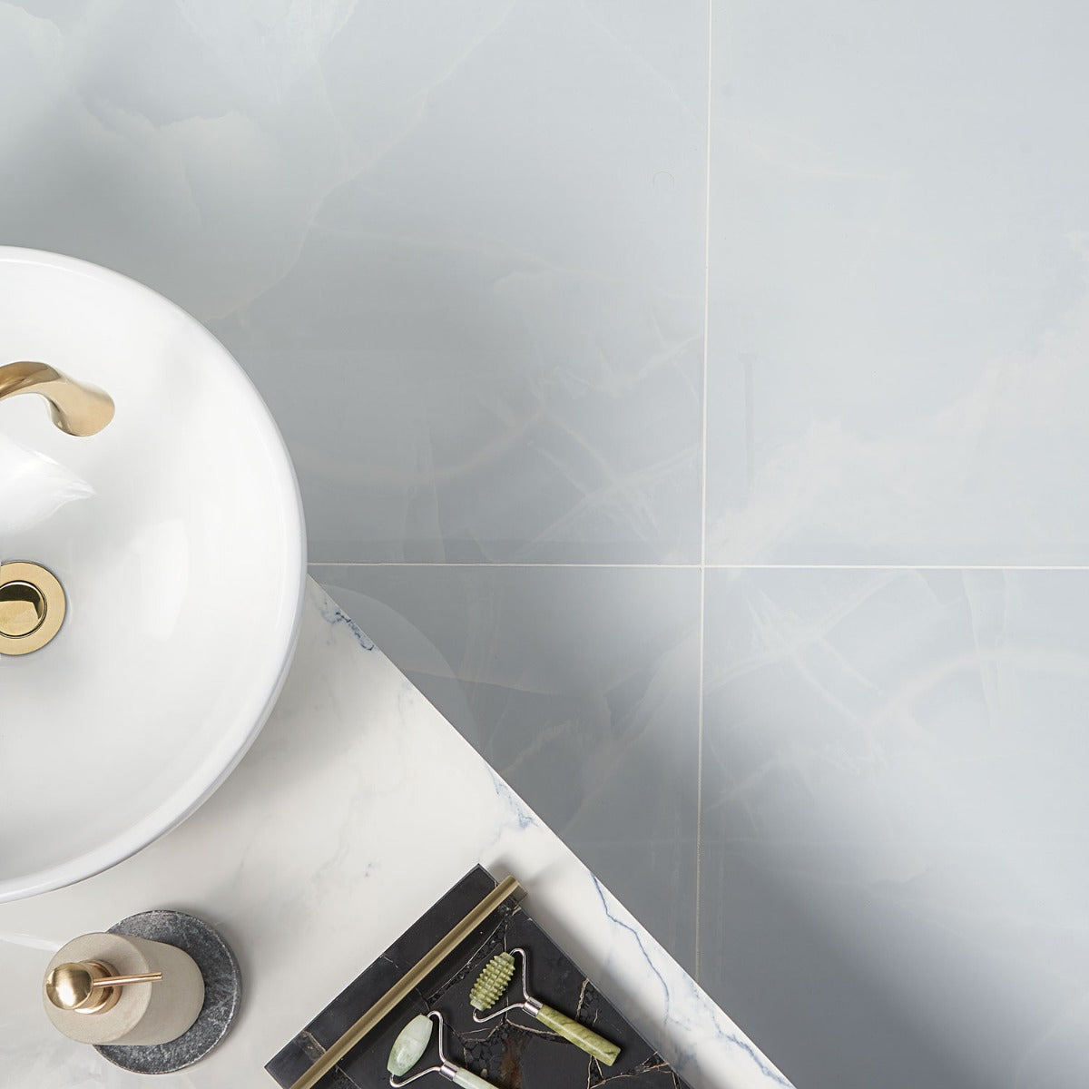 DreamStone Aztec Onyx Azul 24x48 Polished Porcelain Tile
