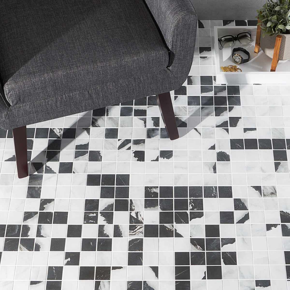 DreamStone Panda White 2x2 Matte Porcelain Mosaic Tile