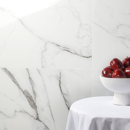 DreamStone Statuario Valley 24x48 Polished Porcelain Tile - Lux Tile