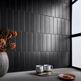 Roller Black 3x11 Matte Porcelain Subway Tile - Lux Tile