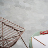 Bond Nimbus Silver Foliage Hexagon Matte Porcelain Mosaic Tile - Lux Tile