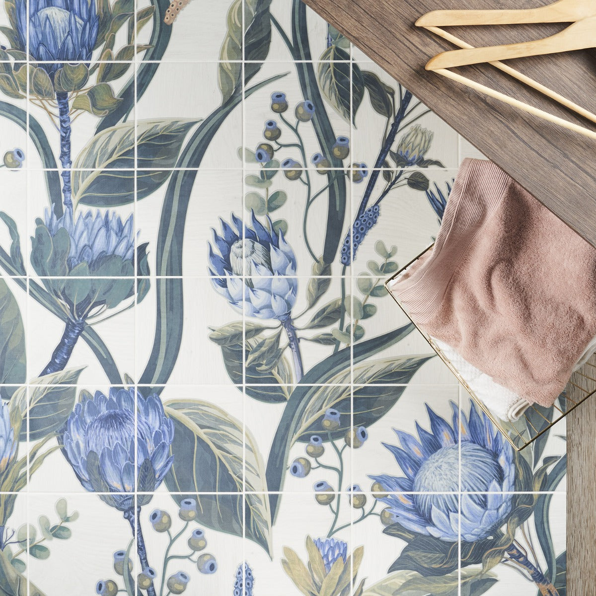 Angela Harris Wilder Protea Mural 8x8 Matte Porcelain Tile