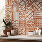 Angela Harris Mediterra Kasma Terracotta Décor 8x8 Matte Porcelain Tile