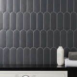 Parry Charcoal Matte Fishscale Ceramic Wall Tile 3x8