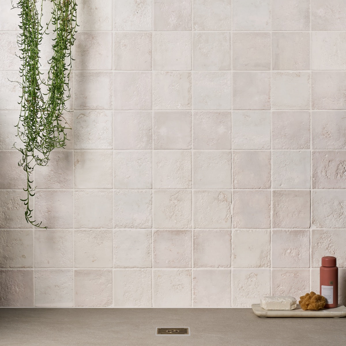 Navari White 5x5 Textured Matte Ceramic Tile - Tilebar