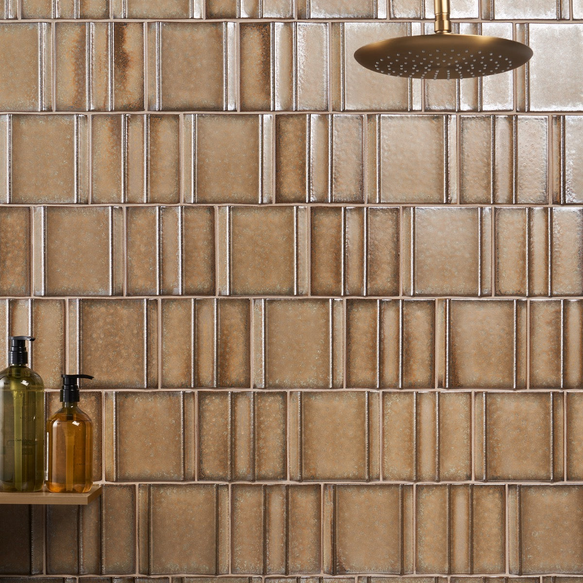 Kinro Golden Brown 6x6 3D Matte Porcelain Tile by Lux Tile